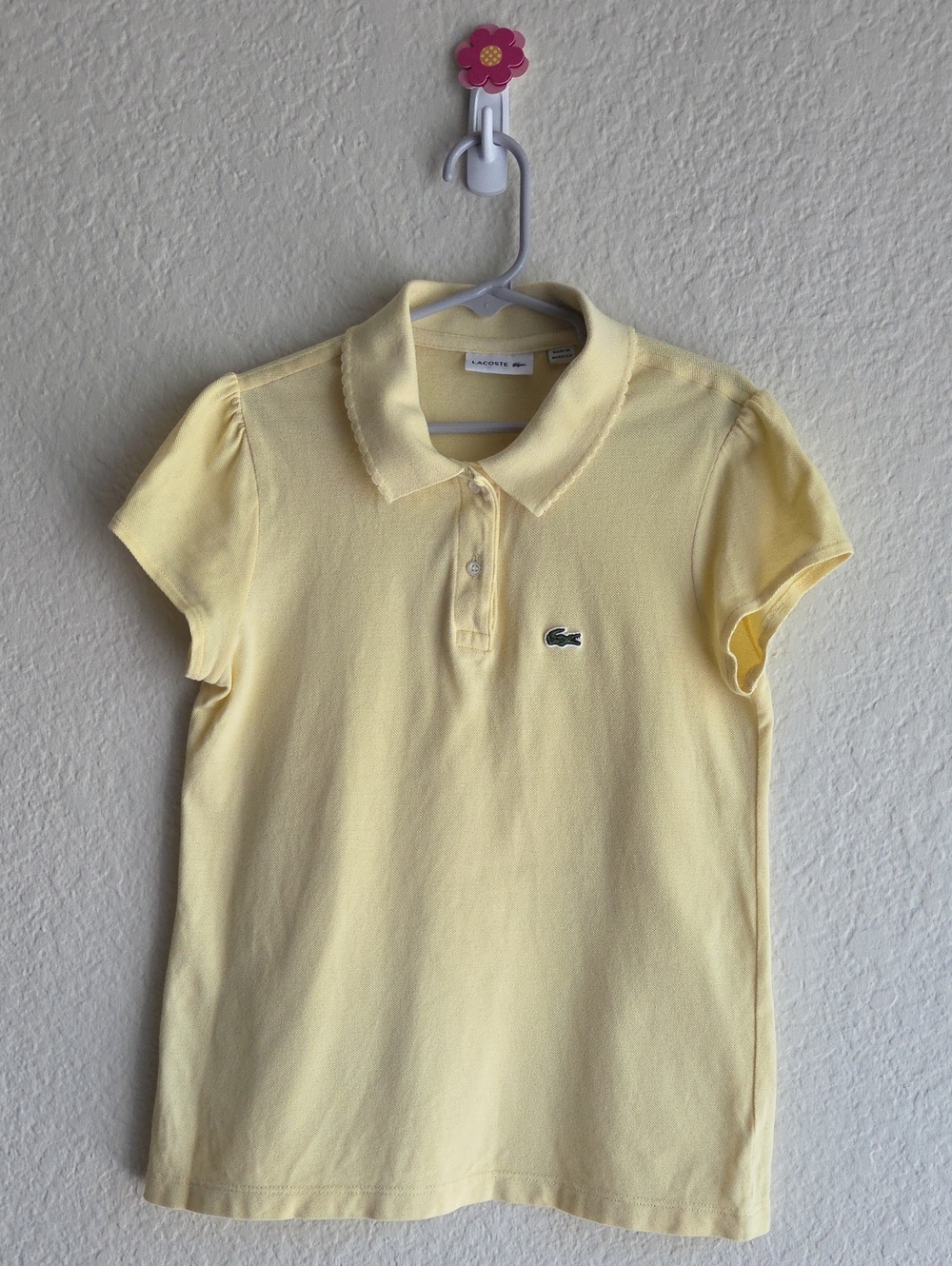 Lacoste Girls' Pale Yellow Polo Shirt